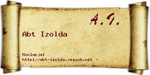 Abt Izolda névjegykártya